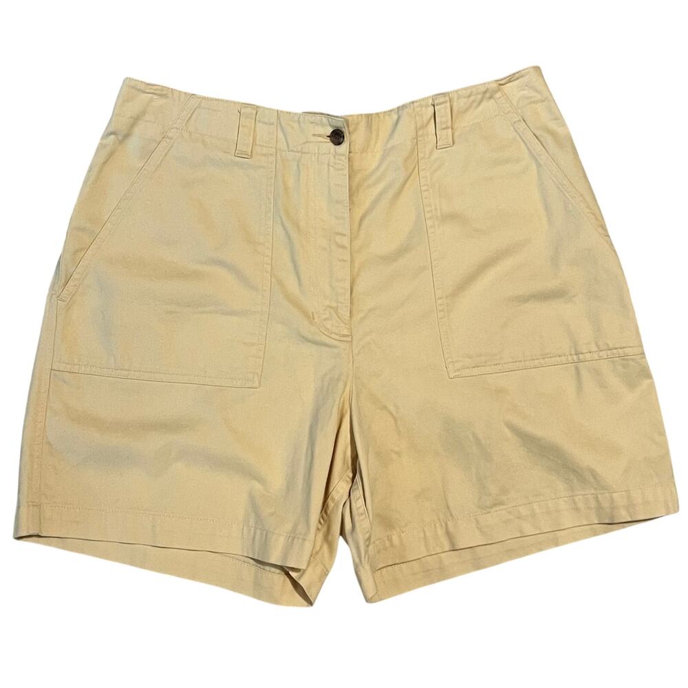 Jones New York Butter Yellow Chino Shorts 100% Cotton Size 12 Preppy Beachy
